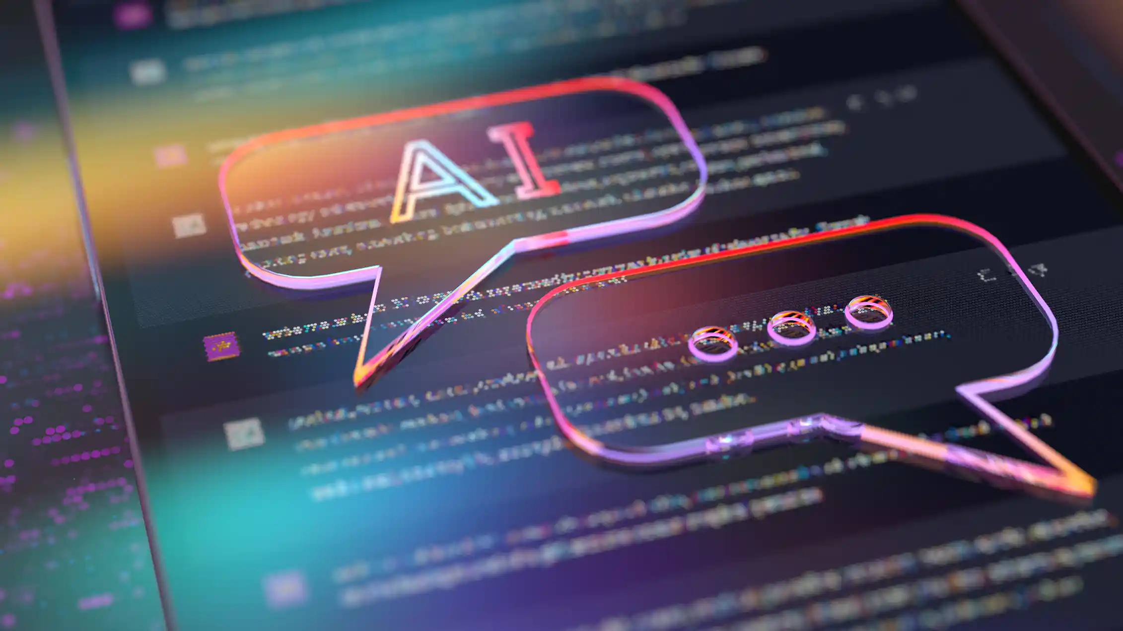 An illustration of a phone screen with an AI chatbot.