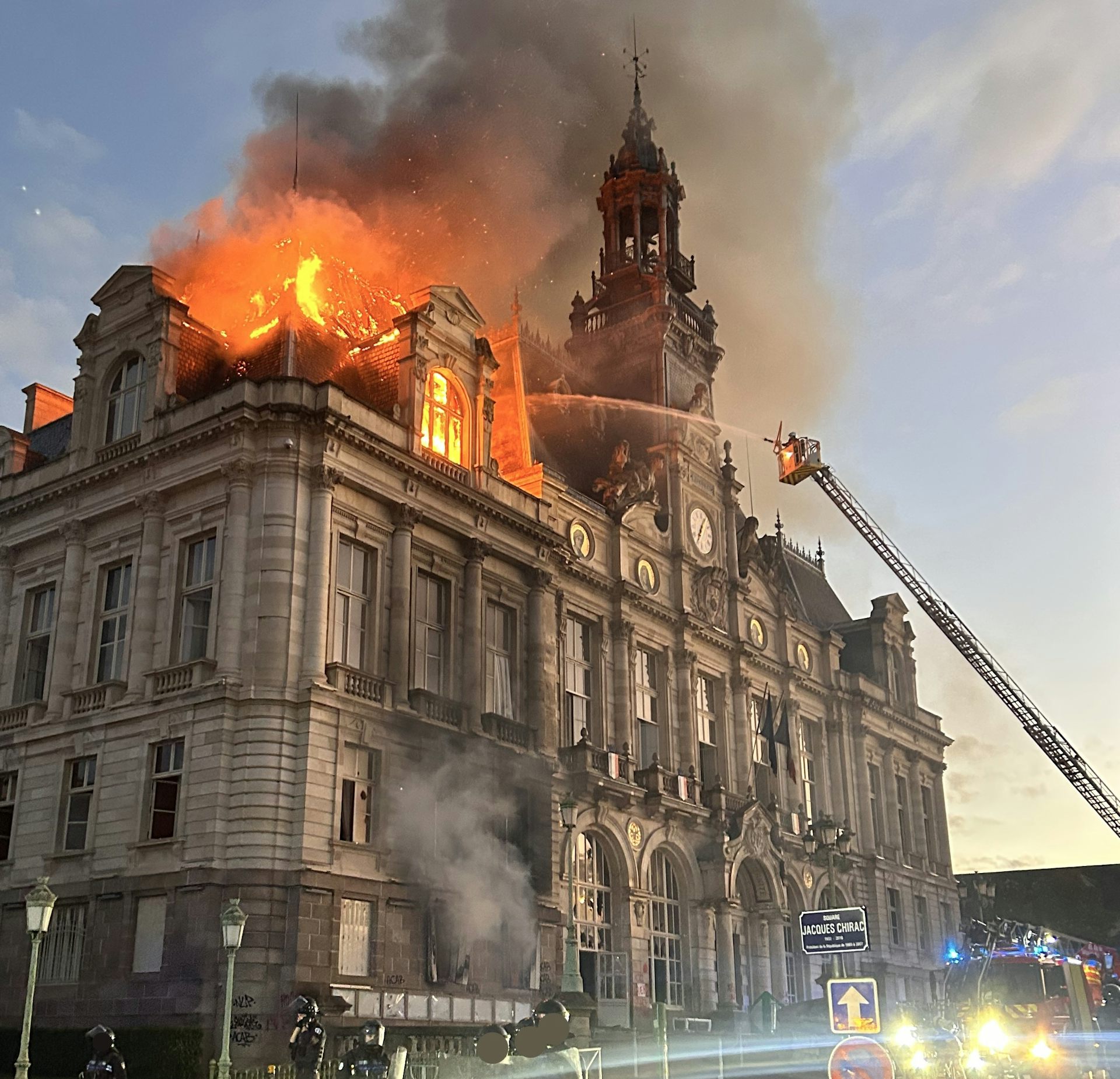 Fire at Limoges Town Hall