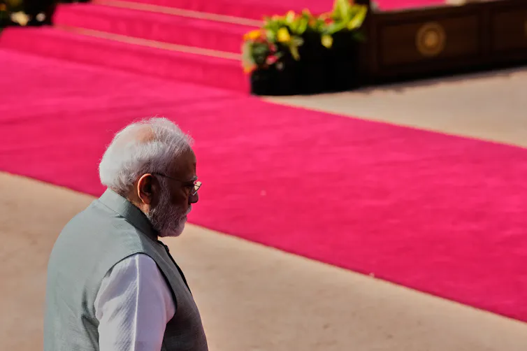 A man stands alone.