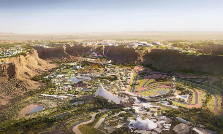 An artist's impression of Qiddiya City in Saudi Arabia.