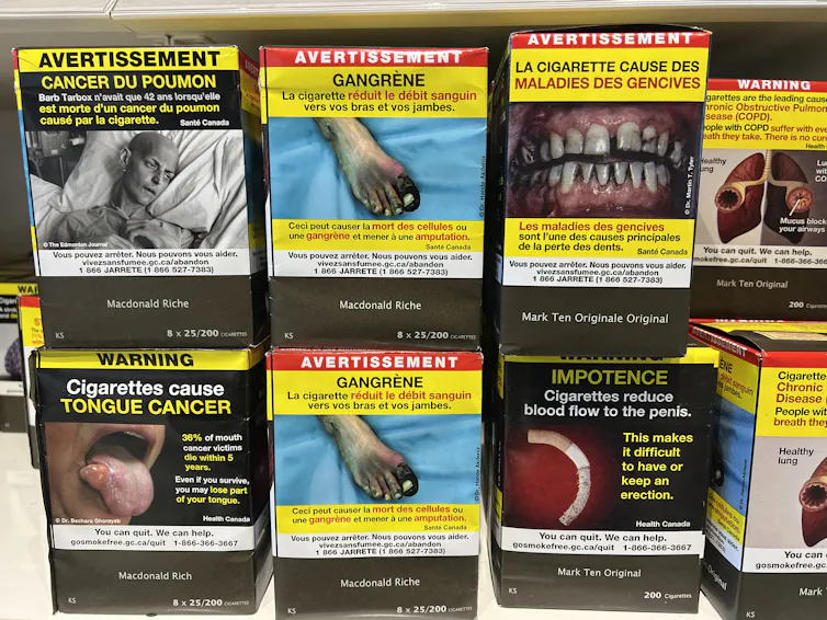 Graphic warnings on cigarette packages in Canada