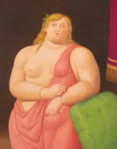 Nudo, Donna in abito rosso by Fernando Botero (2013)
