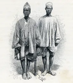 A drawing of two African men.