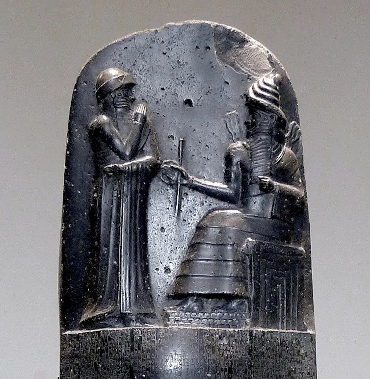 Black relief carving.
