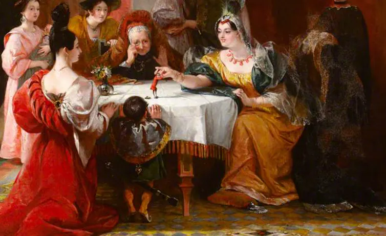 Gulliver being presented to the queen of Brobdignag