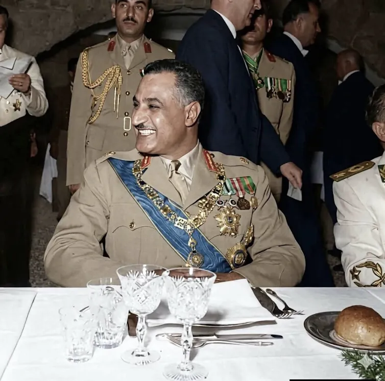 A photograph of Gamal Abdel Nasser taken in 1955