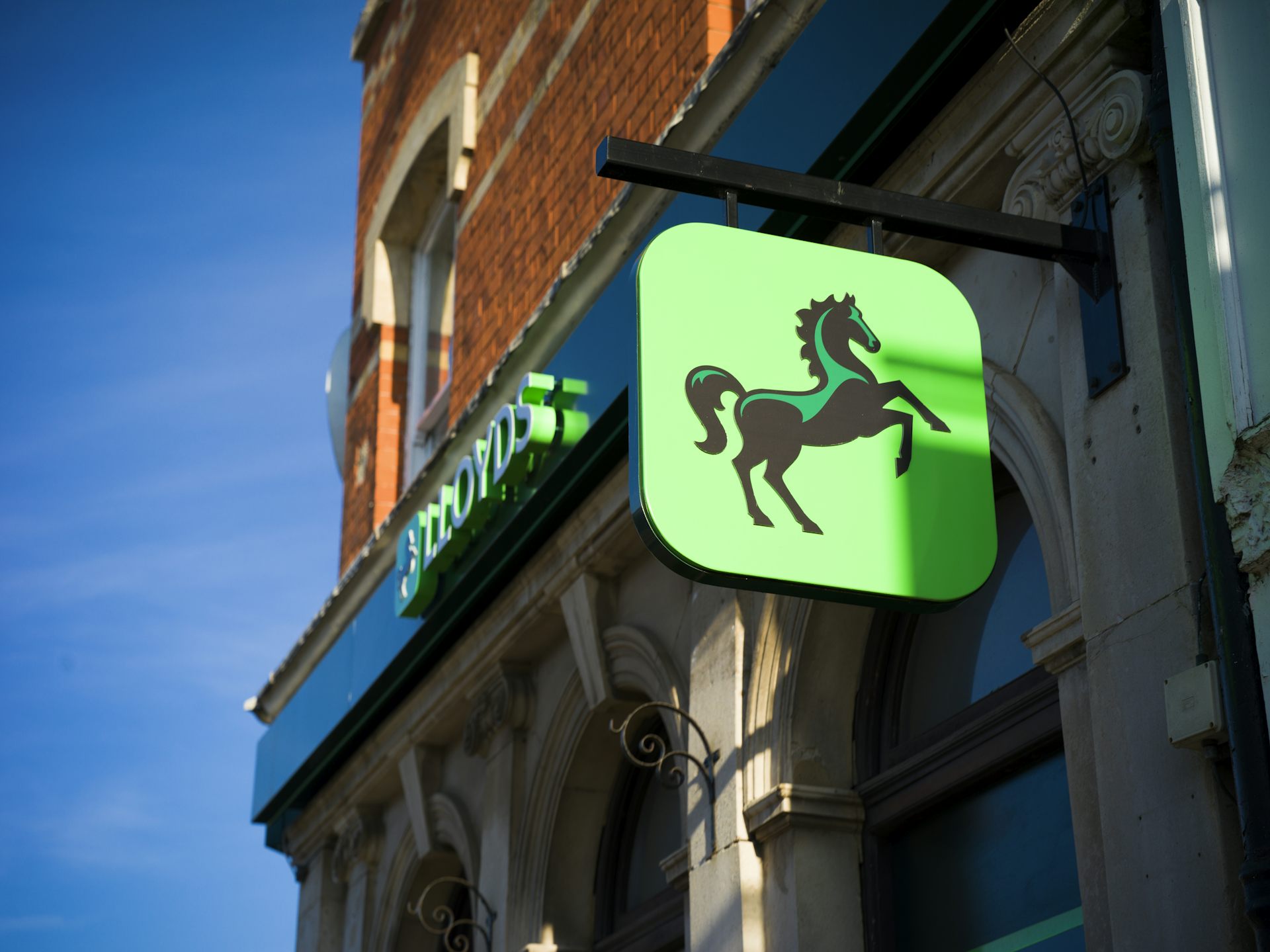 The sign for Lloyds bank on one of its buildings