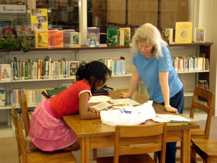 parent doing child's homework